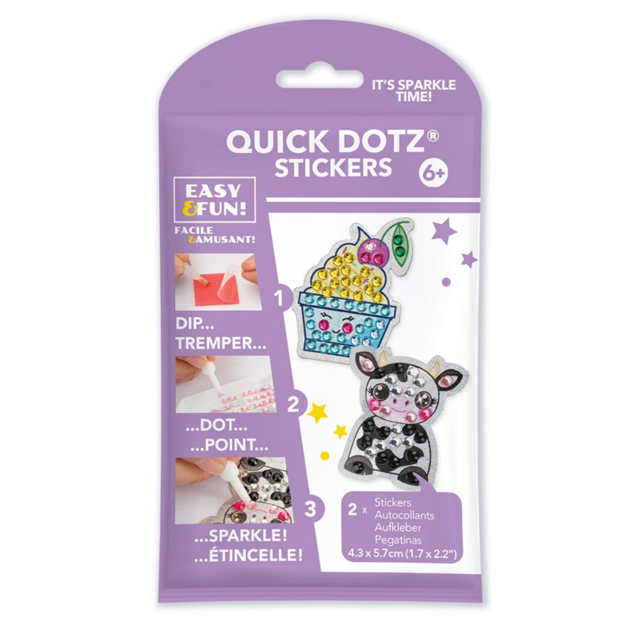 Diamond Dotz Kits - Quick Dotz - Big Dotz - Stickers, Pack 3, Dairy Cream, Big Gem Diamond Painting Kits For Kids, Diamond Art For Kids Ages 6-8, Arts And Crafts For Kids 4-6, Gem Art